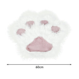 White&pink Cute Cat-Claw Shaped Soft Shaggy Rug Plush Floor Carpet Mat Fluffy Rugs Non-Slip - thumbnail 2