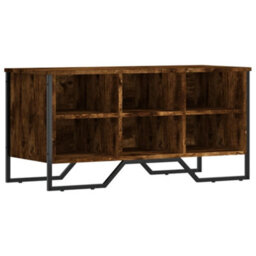 Berkfield Shoe Cabinet Smoked Oak 90X38X45.5 Cm Engineered Wood - thumbnail 2