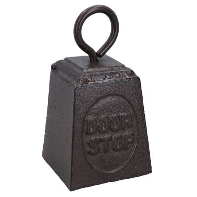 AB Tools Weight Door Stop Cast Iron Metal Doorstop Rustic House Home Stopper Wedge - image 1