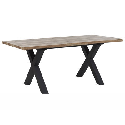 Beliani Extending Dining Table Bronson Dark Brown 140/180 Cm 90 Cm - image 1