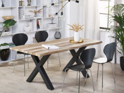 Beliani Extending Dining Table Bronson Dark Brown 140/180 Cm 90 Cm - thumbnail 2