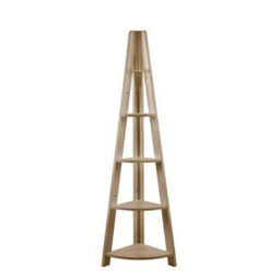 Ladder Corner Bookcase In Oak For The Modern Living Space - thumbnail 3