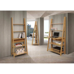 Ladder Corner Bookcase In Oak For The Modern Living Space - thumbnail 4