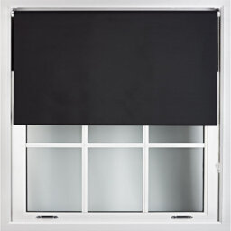 Furnished Blackout Roller Blinds - Black Trimmable Blind For Windows And Doors (W)115Cm (L)210Cm - thumbnail 1