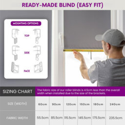 Furnished Blackout Roller Blinds - Black Trimmable Blind For Windows And Doors (W)115Cm (L)210Cm - thumbnail 3