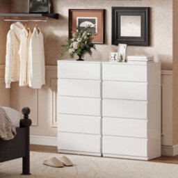 Homcom Bedroom Chest Of Drawers, 5 Drawers Dresser, Drawer Unit, White - thumbnail 9