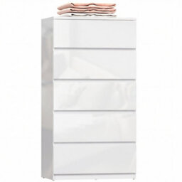 Homcom Bedroom Chest Of Drawers, 5 Drawers Dresser, Drawer Unit, White - thumbnail 2