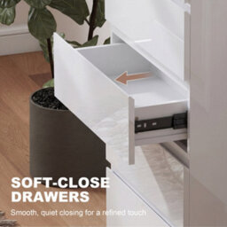 Homcom Bedroom Chest Of Drawers, 5 Drawers Dresser, Drawer Unit, White - thumbnail 7