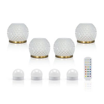 Auraglow Omniance Aurelia Rechargeable Wireless Table Lamp With Remote - 4 Lamps, 4 Light Sources, 1 Remote - image 1
