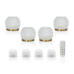 Auraglow Omniance Aurelia Rechargeable Wireless Table Lamp With Remote - 4 Lamps, 4 Light Sources, 1 Remote - thumbnail 1