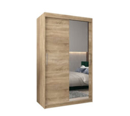 Arte Tokyo 02 Contemporary Mirrored 2 Sliding Door Wardrobe 5 Shelves 2 Rails Oak Sonoma Effect (H)2000mm (W)1200mm (D)620mm - thumbnail 1