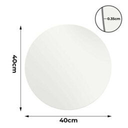 Levede 40Cm Round Wall Mirror Frameless Tempered Glass Decor - thumbnail 4