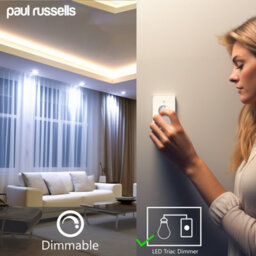 Paul Russells Led Downlight White Dimmable Tilt Recessed Ceiling Spotlight 6W 570 Lumens, Ip44, Colour Changeable Cct3 - thumbnail 6