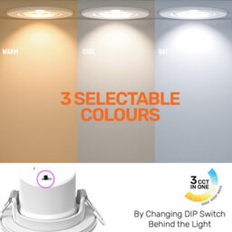Paul Russells Led Downlight White Dimmable Tilt Recessed Ceiling Spotlight 6W 570 Lumens, Ip44, Colour Changeable Cct3 - thumbnail 2