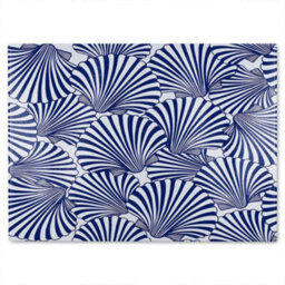 Benjamin Tate Design Striped Sea Shells Glass Chopping Boarddesigner Style - thumbnail 2