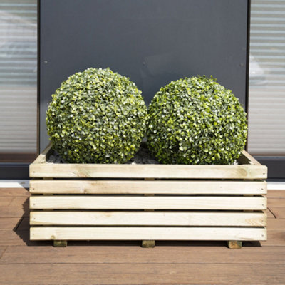 Cerland Kub Outdoor Rectangular Wooden Planter 80Cm - image 1