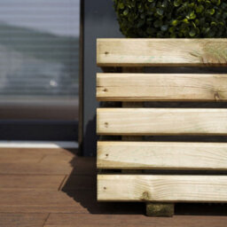 Cerland Kub Outdoor Rectangular Wooden Planter 80Cm - thumbnail 4