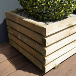 Cerland Kub Outdoor Rectangular Wooden Planter 80Cm - thumbnail 5