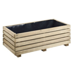Cerland Kub Outdoor Rectangular Wooden Planter 80Cm - thumbnail 3
