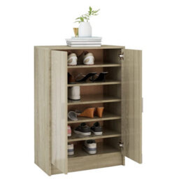 Berkfield Shoe Cabinet Sonoma Oak 60X35X92 Cm Engineered Wood - thumbnail 4