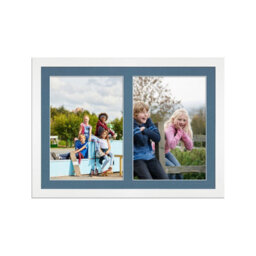 AK Frames 20X14 White Modern Multi Photo Frame With Pompadour Mount - Holds 2 Apertures (2X) A4 Photos - thumbnail 1