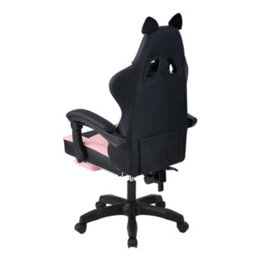 Living And Home Ergonomic High Back Black Pink Qute Gaming Chair With Footrest - thumbnail 4