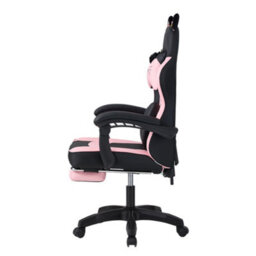 Living And Home Ergonomic High Back Black Pink Qute Gaming Chair With Footrest - thumbnail 3