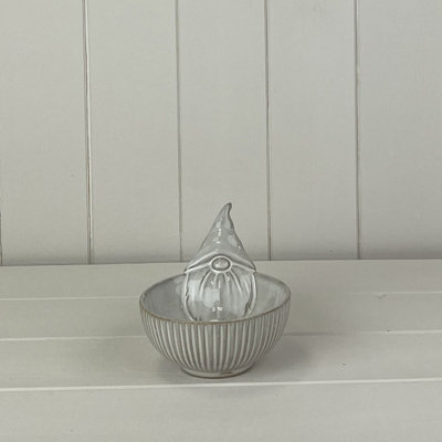 Four Candle Satchville Glazed Gonk Ceramic Bowl With Textured Detail - image 1