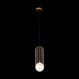 Luminosa Lighting Luminosa Telford Cage Ceiling Pendant Lamp Gold, 1 Light, G9 - thumbnail 2