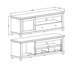 Arte Evora 40 Tv Cabinet W1810mm H610mm D490mm - Green & Oak Lefkas, Sleek Design With Cable Management - thumbnail 5