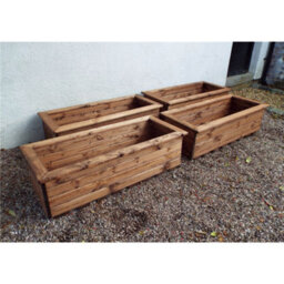 Marlborough Traditional Extra Large Wooden Trough Planter X 4