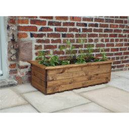 Marlborough Traditional Extra Large Wooden Trough Planter X 4 - thumbnail 2