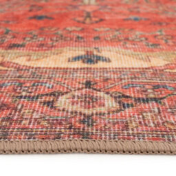 Loomed Gold Coral Distressed Persian Inspired Washable Living Room Area Rug 160Cm X 230Cm - thumbnail 4