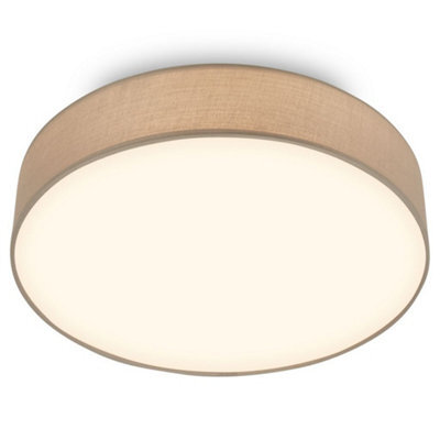 Briloner Mains-Powered Led Taupe Fabric Shade Ceiling Light (Dia)38Cm - image 1