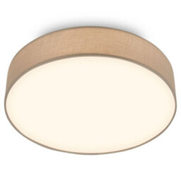Briloner Mains-Powered Led Taupe Fabric Shade Ceiling Light (Dia)38Cm - thumbnail 1