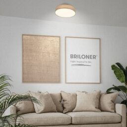 Briloner Mains-Powered Led Taupe Fabric Shade Ceiling Light (Dia)38Cm - thumbnail 7