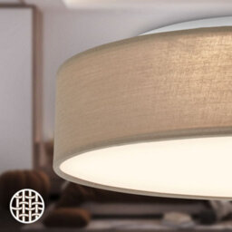 Briloner Mains-Powered Led Taupe Fabric Shade Ceiling Light (Dia)38Cm - thumbnail 3