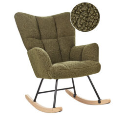 Beliani Rocking Chair Oulu Boucle Dark Green