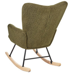 Beliani Rocking Chair Oulu Boucle Dark Green - thumbnail 6