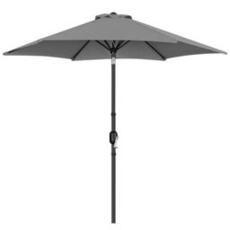 Yaheetech Grey 9Ft Garden Parasol Outdoor Canopy Sun Shade Patio Umbrella With 6 Ribs And Push Button Tilt - thumbnail 3