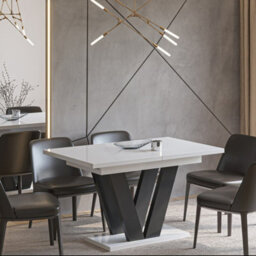Modern Extendable Dining Table Lara 130 To 210 Cm White Gloss - thumbnail 1