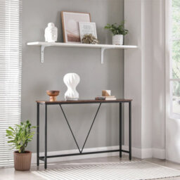 LEDREM Console Table For Hallway, Slim Sofa Table For Living Room, Hallway Table, Easy Assembly, Rustic Brown And Ink Black - thumbnail 1