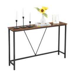 LEDREM Console Table For Hallway, Slim Sofa Table For Living Room, Hallway Table, Easy Assembly, Rustic Brown And Ink Black - thumbnail 2