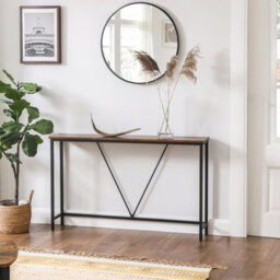 LEDREM Console Table For Hallway, Slim Sofa Table For Living Room, Hallway Table, Easy Assembly, Rustic Brown And Ink Black - thumbnail 4
