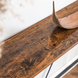 LEDREM Console Table For Hallway, Slim Sofa Table For Living Room, Hallway Table, Easy Assembly, Rustic Brown And Ink Black - thumbnail 5
