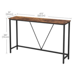 LEDREM Console Table For Hallway, Slim Sofa Table For Living Room, Hallway Table, Easy Assembly, Rustic Brown And Ink Black - thumbnail 8