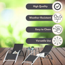 Marco Paul 3 Piece Sun Loungers And Table Set - thumbnail 5