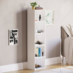 Lassic Vida Designs Oxford White 5 Tier Cube Bookcase Freestanding Shelving Unit (H)1320mm (W)320mm (D)240mm - thumbnail 4