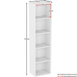 Lassic Vida Designs Oxford White 5 Tier Cube Bookcase Freestanding Shelving Unit (H)1320mm (W)320mm (D)240mm - thumbnail 2