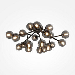 Luminosa Lighting Luminosa Maytoni Dallas Modern 20 Light Globe Ceiling Light Matt Black, Smoky Shade, G9 - thumbnail 1